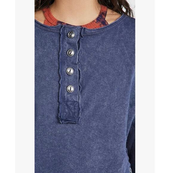 Free People Melodi Henley in Blue Quarry Women’s Size XS - Picture 3 of 13